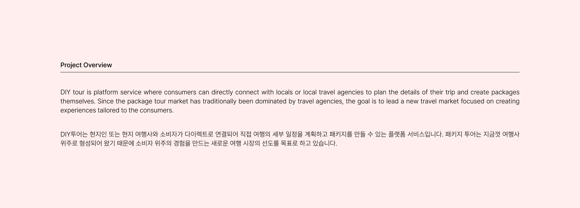 Travel Platform, DIY TOUR 프로젝트 이미지 3